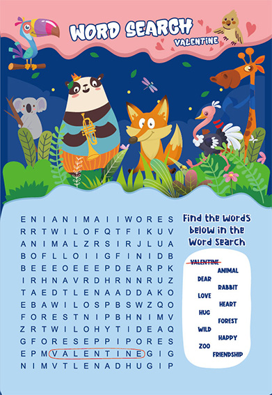 动物 WORD SEARCH 游戏卡片玩法面